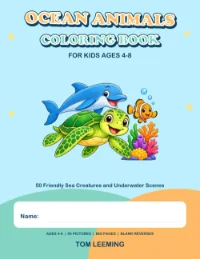 Cover: a cartoon dolphin, turtle and clownfish on a pale blue background.