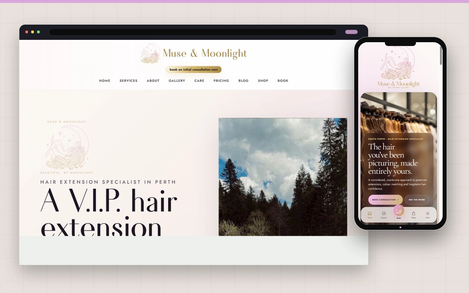 Muse and Moonlight shown in desktop and mobile layouts