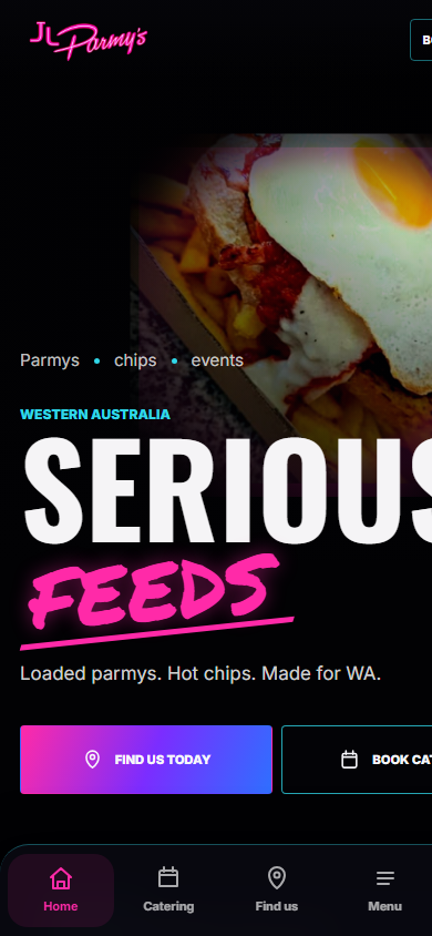 Mobile homepage preview of JL Parmy's