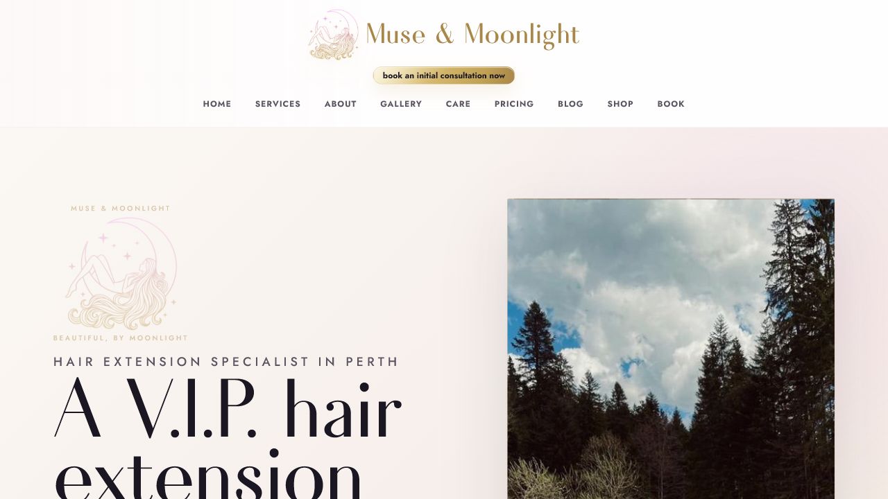 Muse and Moonlight soft-luxury website and booking experience